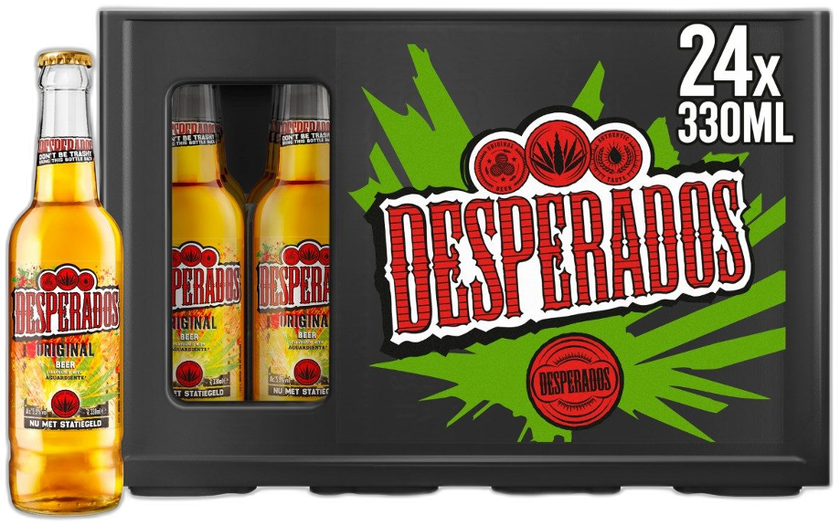 Prijs krat van 24 flesjes á 0,33 liter Desperados Original | biernet.nl